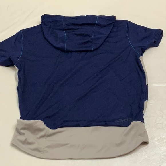 Spyder CYCLING HOODED top - Royal/Grey/Turq - Picture 3 of 12